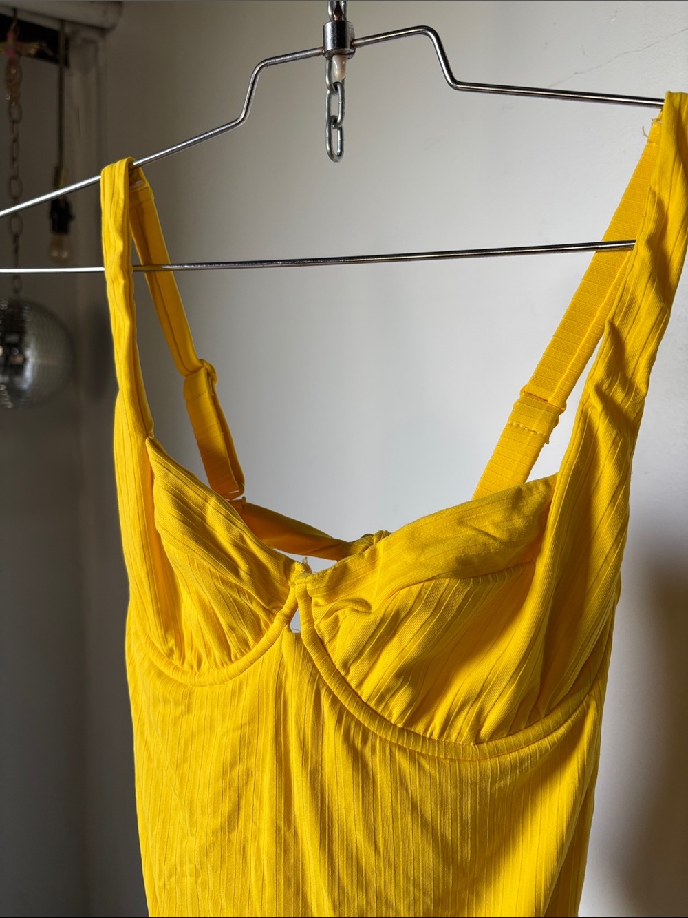 Calzedonia Cobey *YELLOW Ribbed One-Piece Swimsuit from Italia Size Small - Picture 3 of 10